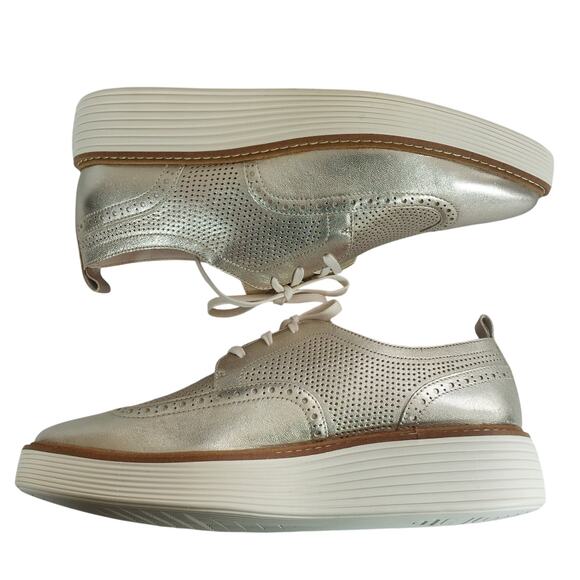 NIB! COLE HAAN! OG PLATFORM WINGTIPS,  GOLDEN GENUINE LEATHER, IVORY SOLE! 11B main image 6